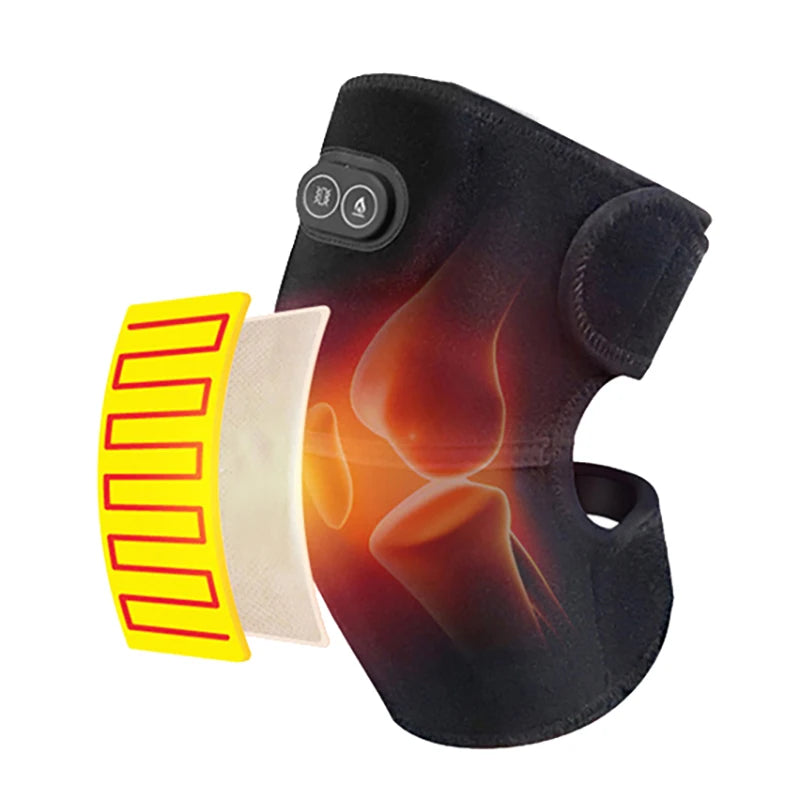 Plug-In Heated Shoulder Wrap with Adjustable Strap, Neoprene Material and Listed Graphene Heating and Pulse Vibration, HeatMassage Option Without Built-In Battery