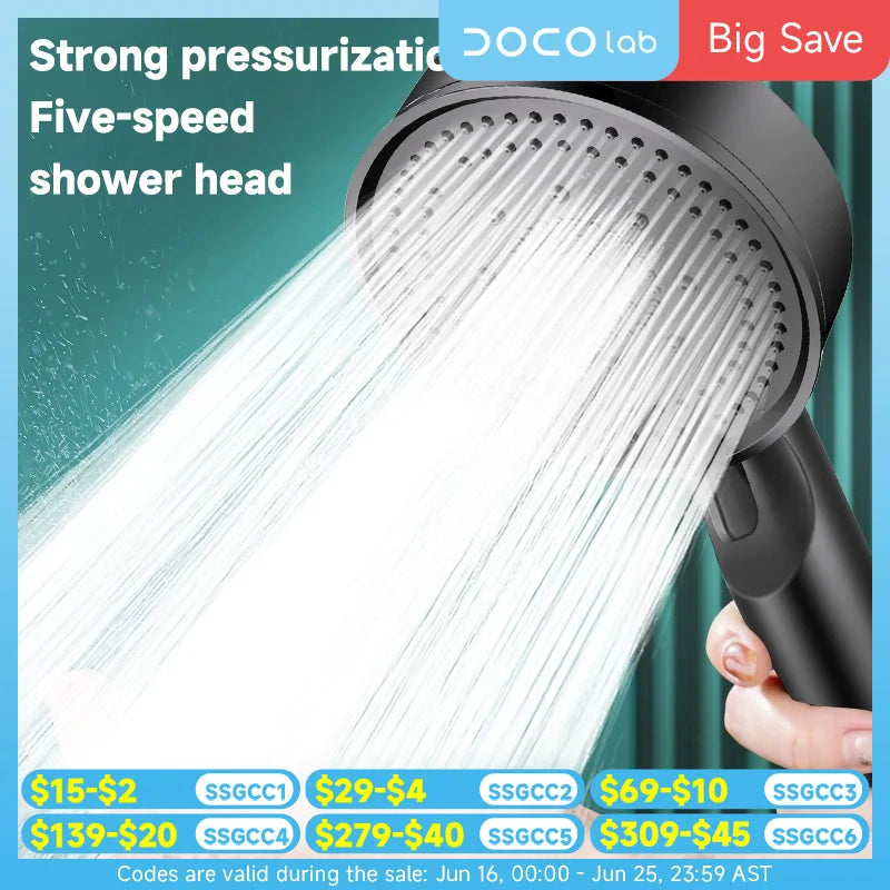 Black Handheld Shower Head for Bathroom Replacement, Listed G1/2 Thread and ABS Construction with 3.54-Inch Size Option, Adjustable Spray Head Only