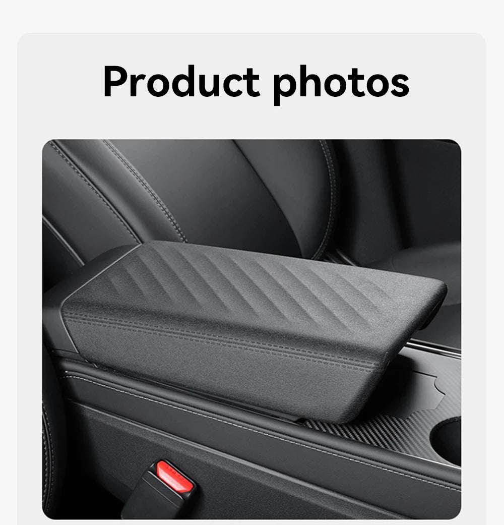Center Console Armrest Cover with TPE and TPU Material Options, Stripe and Wavy Grain Styling for Select Tesla Model 3 Highland and Model Y Juniper Interiors