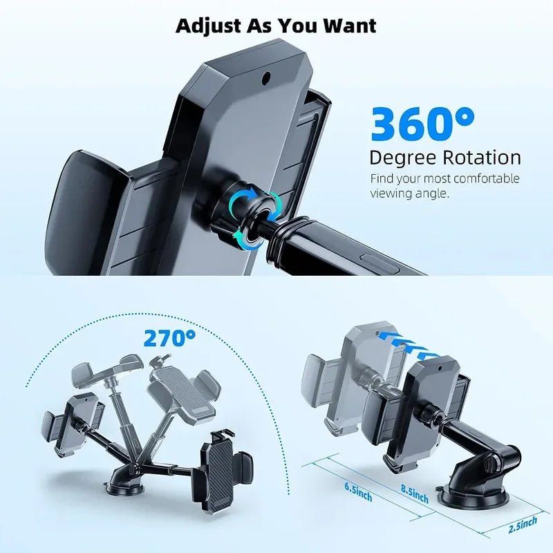 Suction Cup and Air Vent Car Phone Holder Options with Gravity Expansion Reference, Nine Style Labels for Compatible Smartphone Navigation Screen Positioning