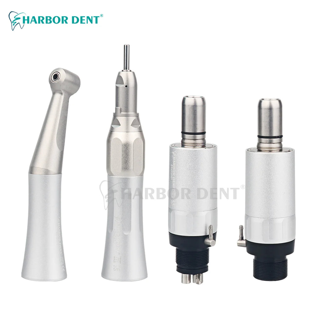 Dental Air Motor and Low Speed Handpiece Options, 2 or 4 Hole Motor, Contra Angle or Straight Attachment Selections for Professional Polishing Equipment