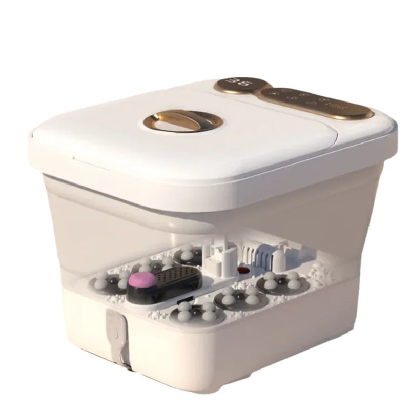 Heated Foldable Foot Spa H9802A with Listed Touch Controls, Temperature Settings and Detachable Roller Massage Plate for Home Foot Care, EU Plug Option