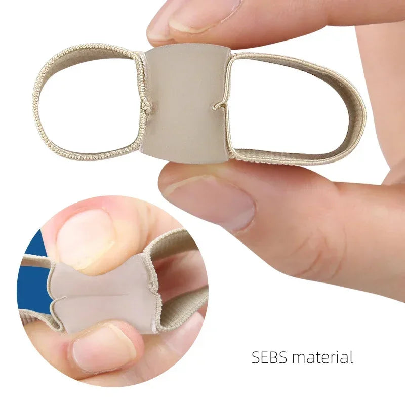 Two-Loop Toe Separator with Soft Flexible Gel Spacer, Nude Color and Listed SEBS, Nylon and Fiber Materials, One or Two-Piece Foot Care Options