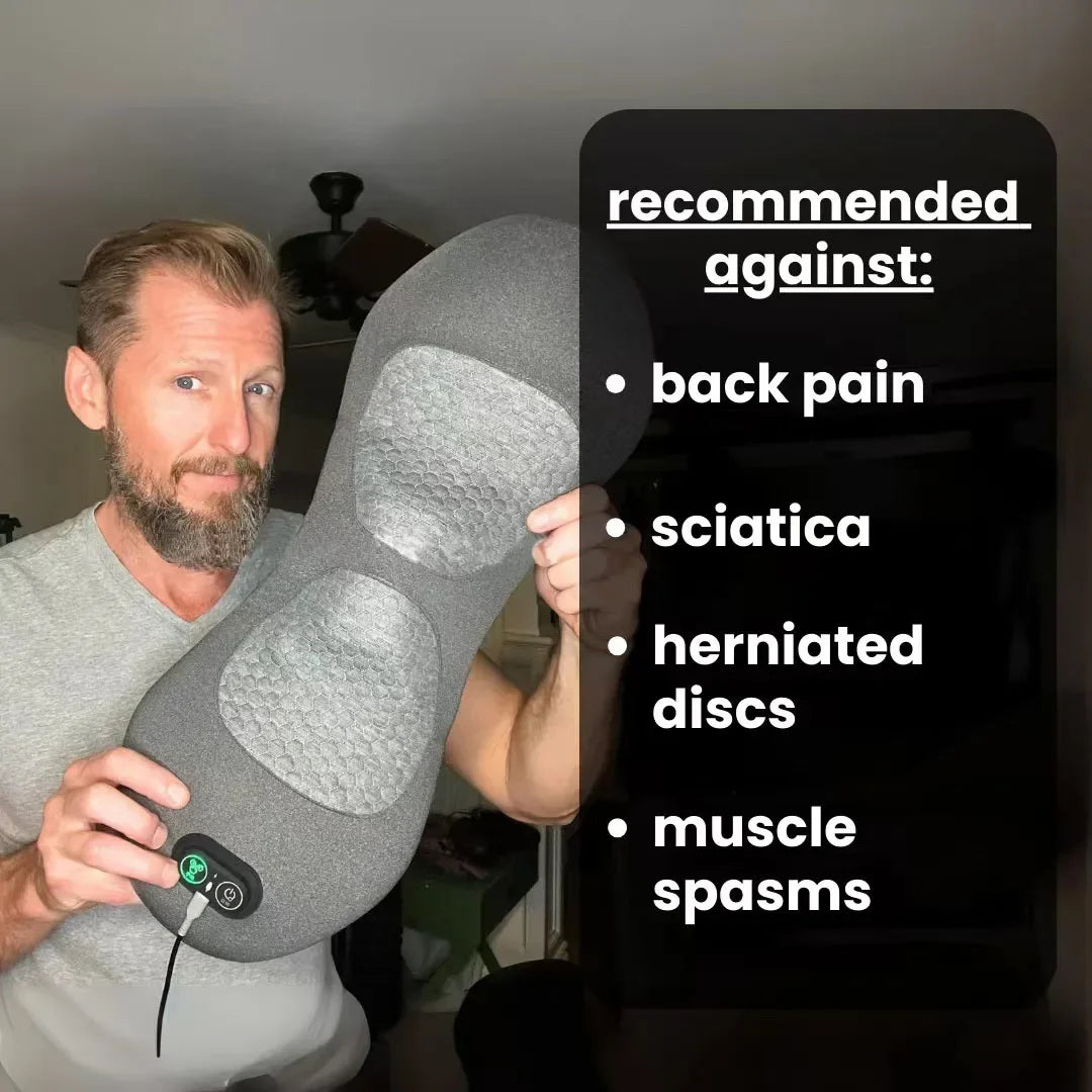 Heated Lumbar Massager with Vibration and Curved Back Support, 3-in-1 Electric Waist Pillow for Instruction-Guided Adult Home Relaxation Routines