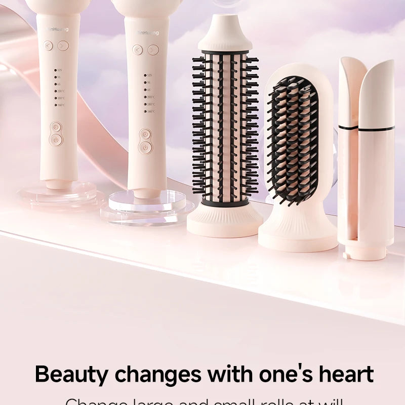 Automatic Curling Iron Set with Ceramic Rotating Styling and Multi-in-1 Bundle Options for At-Home Waves and Curls, US, EU, UK or AU Plug Choices