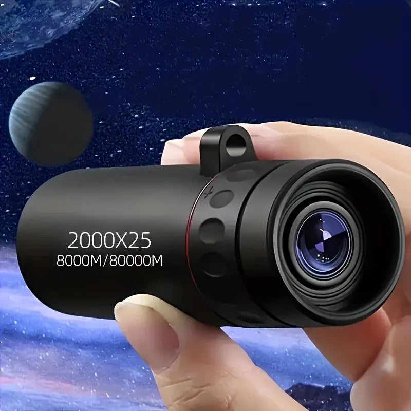 Compact Monocular Telescope for Bird Watching, Travel, Hiking and Concert Viewing, Portable Single-Eyepiece Scope with Standard or Phone Clip Selection
