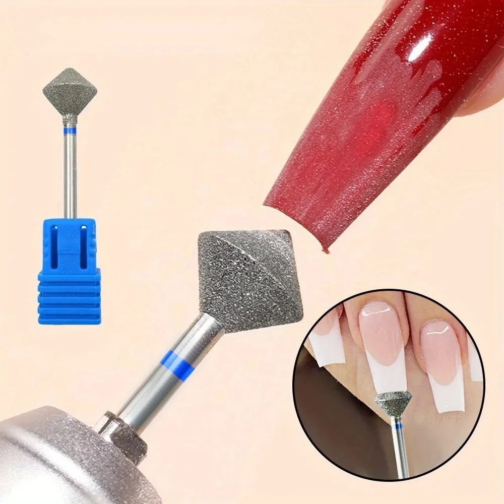 Diamond Cuticle Nail Drill Bit with 3/32-Inch Shank, Single Rotary Manicure Burr in Green or Blue Options for Compatible Electric Nail File Machines