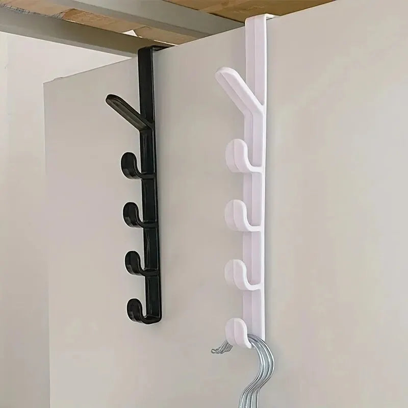 Over-the-Door Hanging Rack for Bags, Hats and Jackets, Single ABS Plastic Bedroom Storage Organizer in White, Black or Brown with 27 x 4.5cm Size Reference