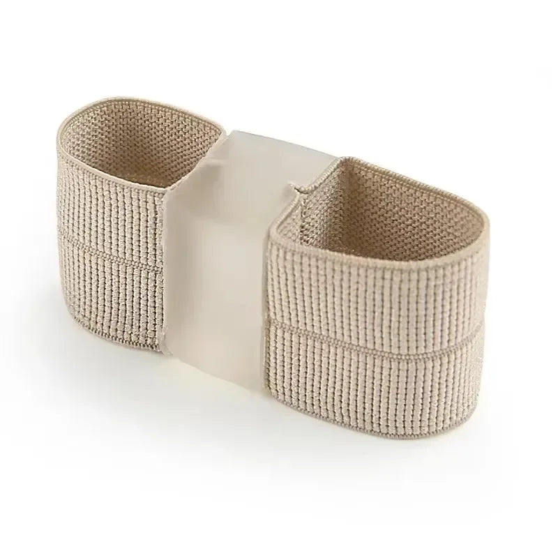 Two-Loop Toe Separator with Soft Flexible Gel Spacer, Nude Color and Listed SEBS, Nylon and Fiber Materials, One or Two-Piece Foot Care Options