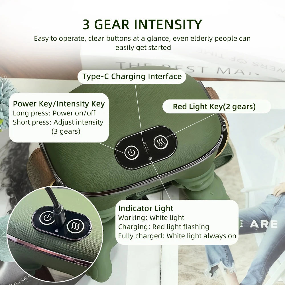 Cordless Neck and Shoulder Massager with 4D Finger-Style Kneading, 3 Intensity Levels, 2000mAh Battery and 10-Minute Timer for Home Relaxation