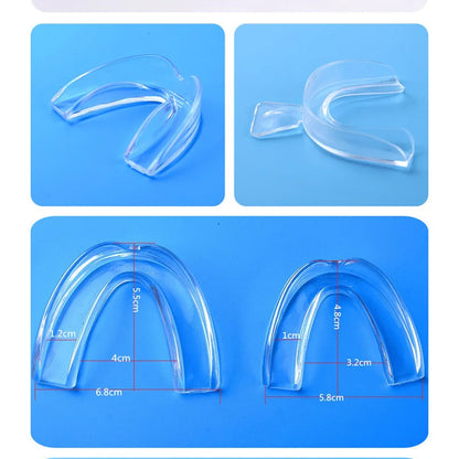 EVA Thermoplastic Dental Trays, Transparent Braces-Style Oral Appliances with Eight A-H Option Labels for Professional Dental Suitability and Fit Review