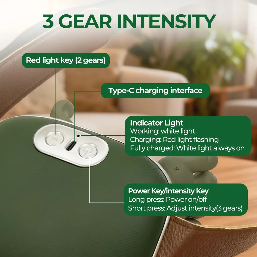 Cordless Neck and Shoulder Massager with 4D Finger-Style Kneading, 3 Intensity Levels, 2000mAh Battery and 10-Minute Timer for Home Relaxation