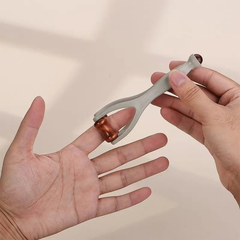 Wooden Finger Massage Roller, One-Piece Manual Finger and Thumb Tool for Adult Nonmedical Self-Care Routines at Home and Personal-Care Gift Ideas