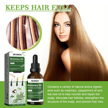 Rosemary Mint Hair Oil for Men and Women, Cosmetic Hair Care for At-Home Self-Care Routines with Single, Three and Five Piece Options