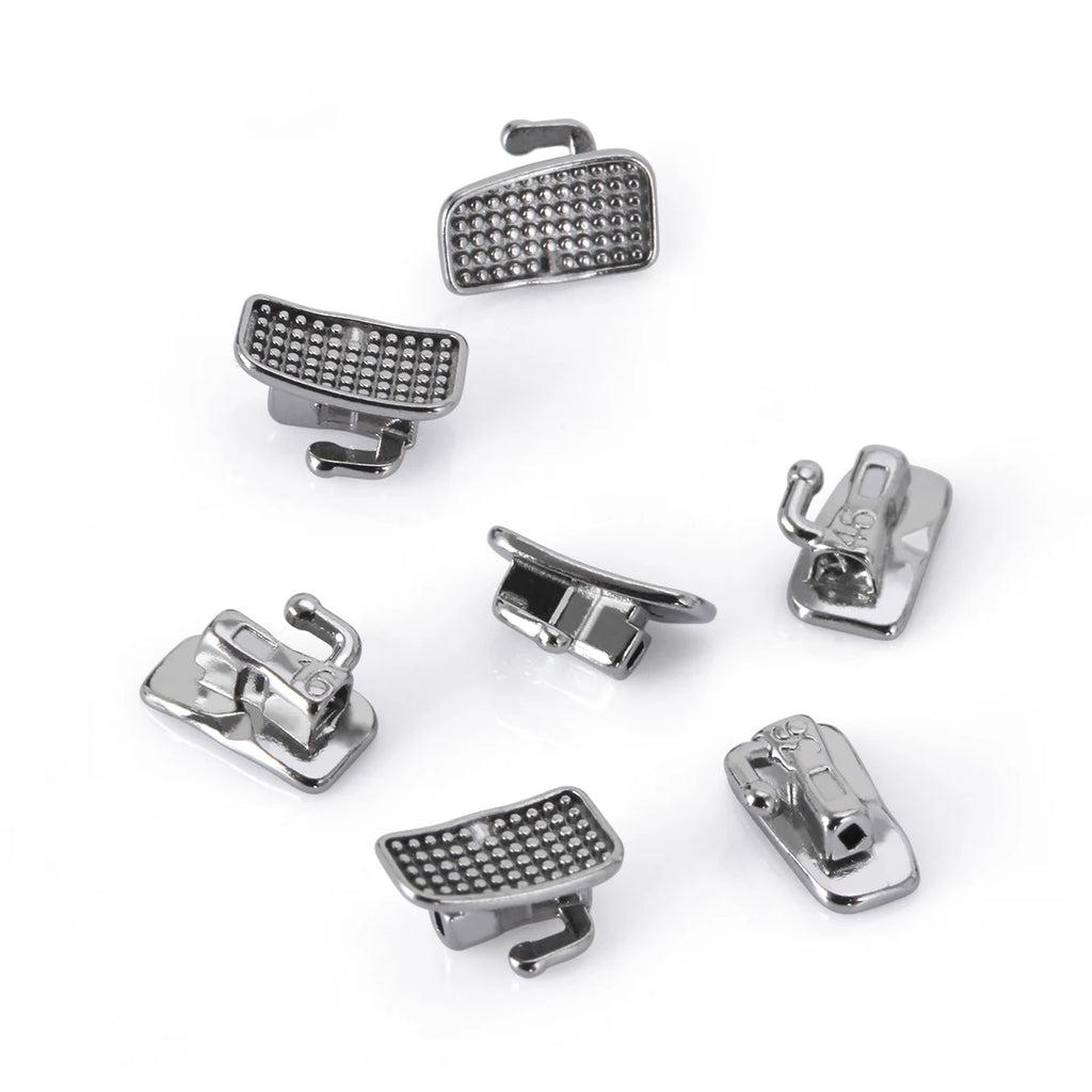Monoblock Buccal Tubes by AZDENT, Bondable Non-Convertible Single Molar Tubes with Roth or MBT 018 and 022 Options in 20 or 50 Sets for Professional Orthodontic Use