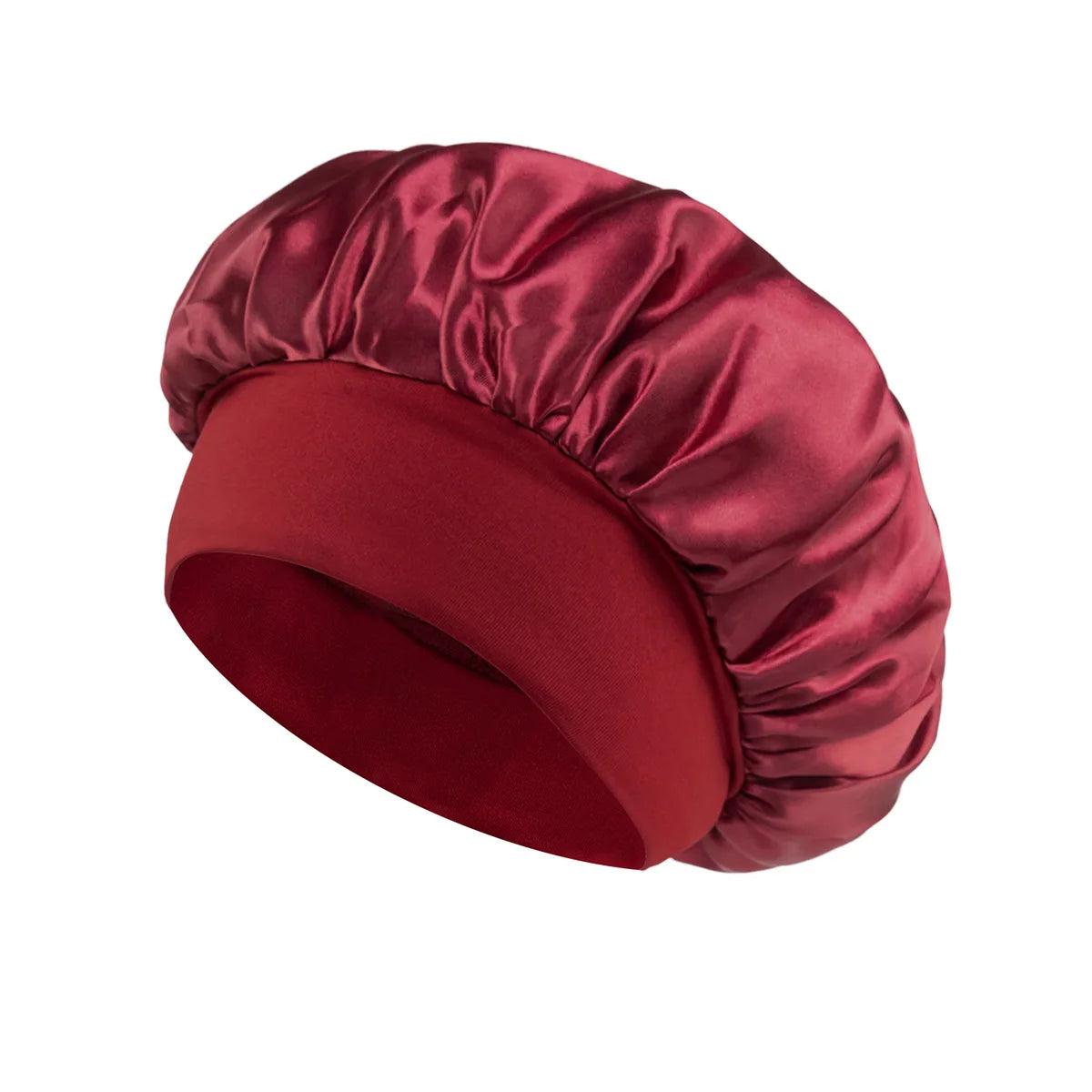 Satin Hair Bonnet with Wide Elastic Band, Single Sleep Cap in Thirteen Colors for Long or Short Hair, Nighttime Routines, Makeup and Face Washing