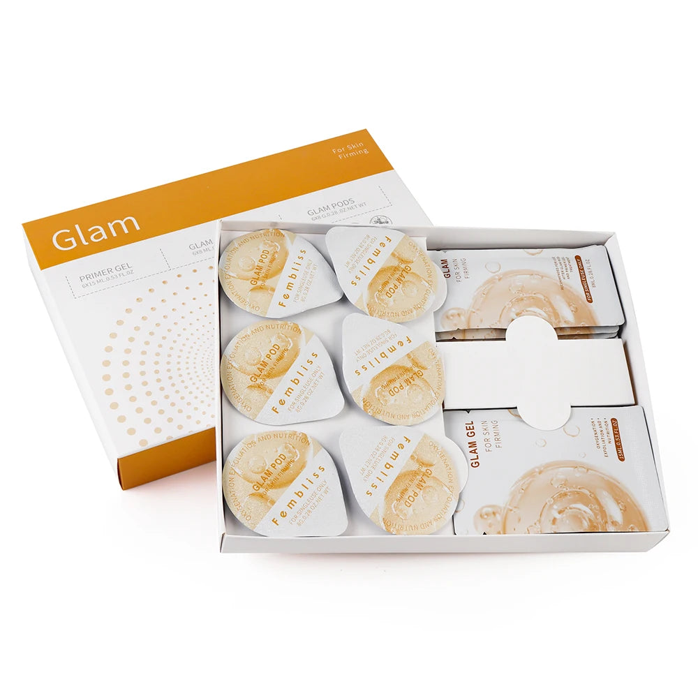 Facial Pod Serum and Gel Kit with Listed Six 8g Pods, Six 8ml Serums and Six 15ml Gels, Seven Type Choices and Separate Bubble Pen Option