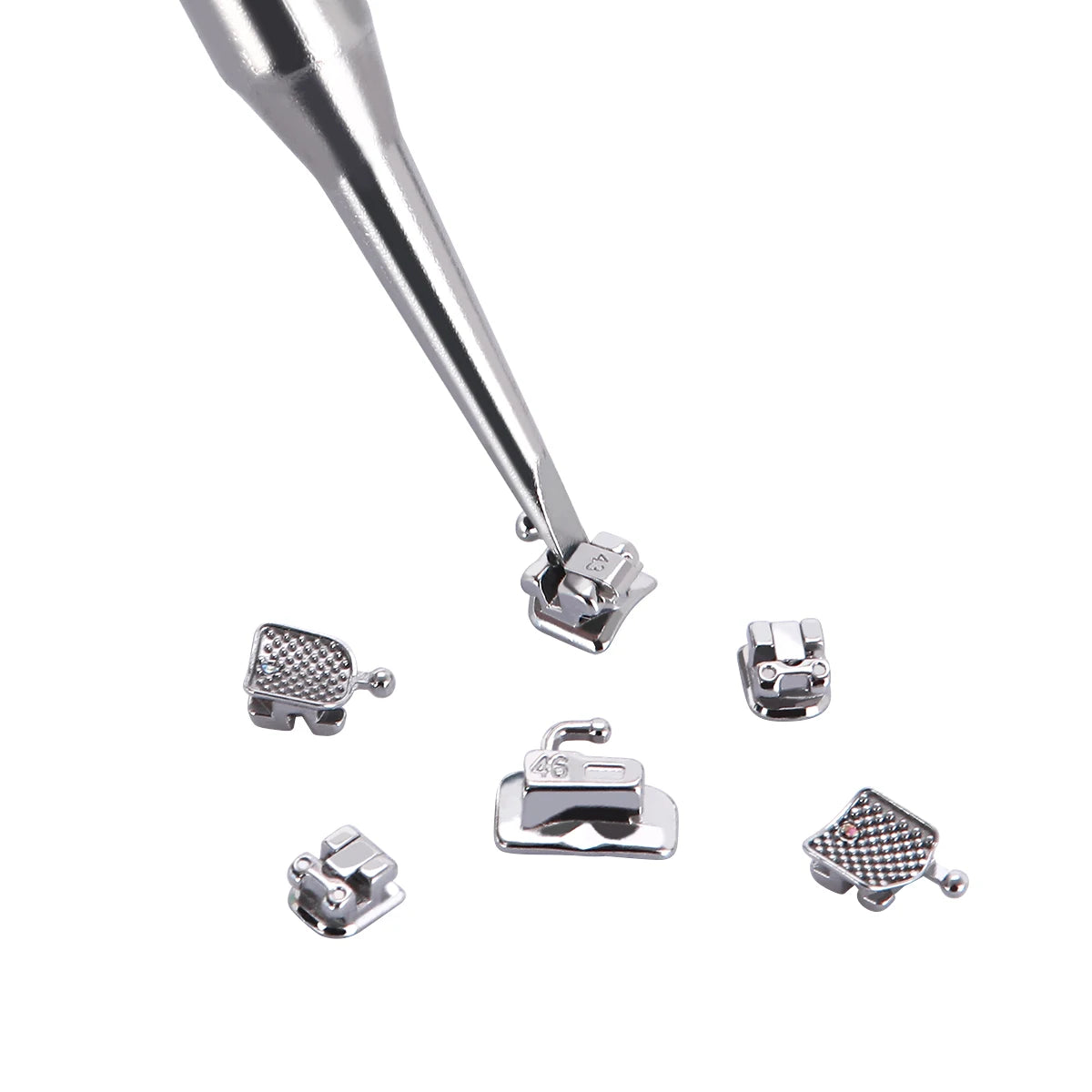 Passive Self-Ligating Brackets by AZDENT, Five Packs with First-Molar Buccal Tubes and Listed 0.022-Inch MBT or Roth Hooks 345 Options for Professional Orthodontic Selection