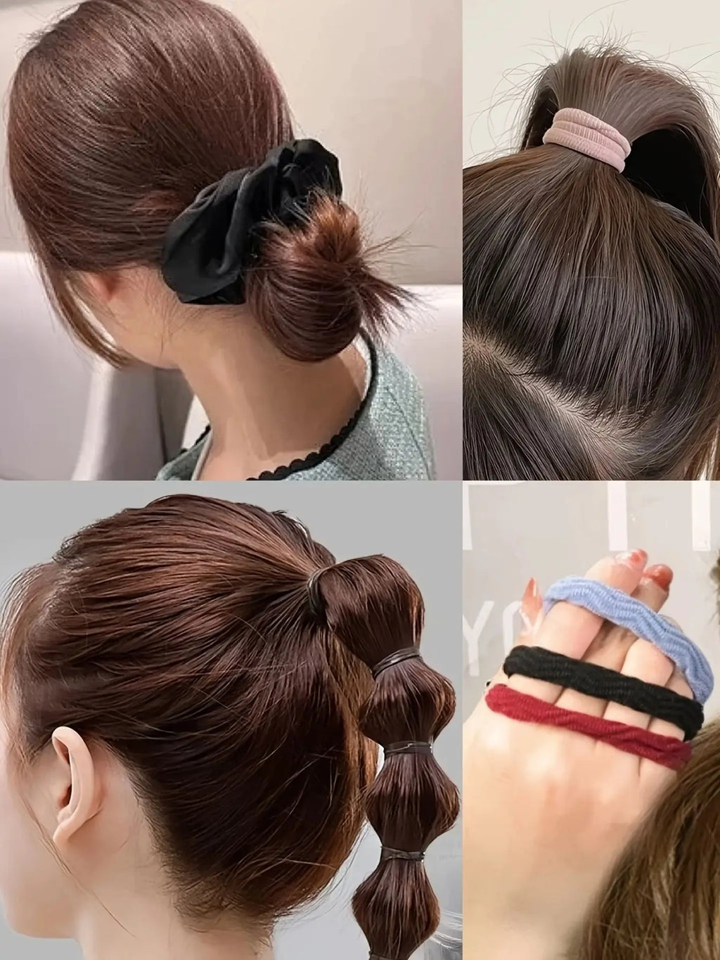 Hair Accessories Set for Women, Twelve Color and Pattern Options with Scrunchie and Ponytail Tie References for Everyday Buns and Outfit Coordination
