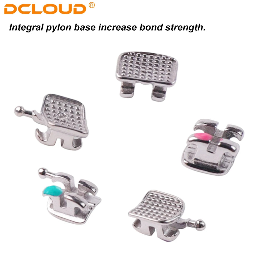 Monoblock Orthodontic Brackets, 200-Piece Metal Dental Supply in 10 Packs with Mini Design and Roth, MBT or Edgewise 022 Options for Professional Use