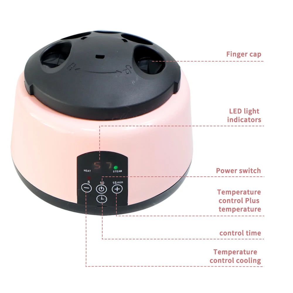 One-Hand Nail Steamer for Gel Polish Removal with Listed Auto Shut-Off Feature, 110–120V US or 220–240V EU Options for Adult Home Manicure Routines