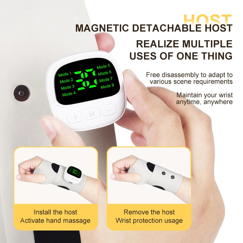 USB Rechargeable Wrist Vibration Massager, Cordless Electric Personal-Care Device in White, Dark Blue or Blue for Seated Home Relaxation Breaks