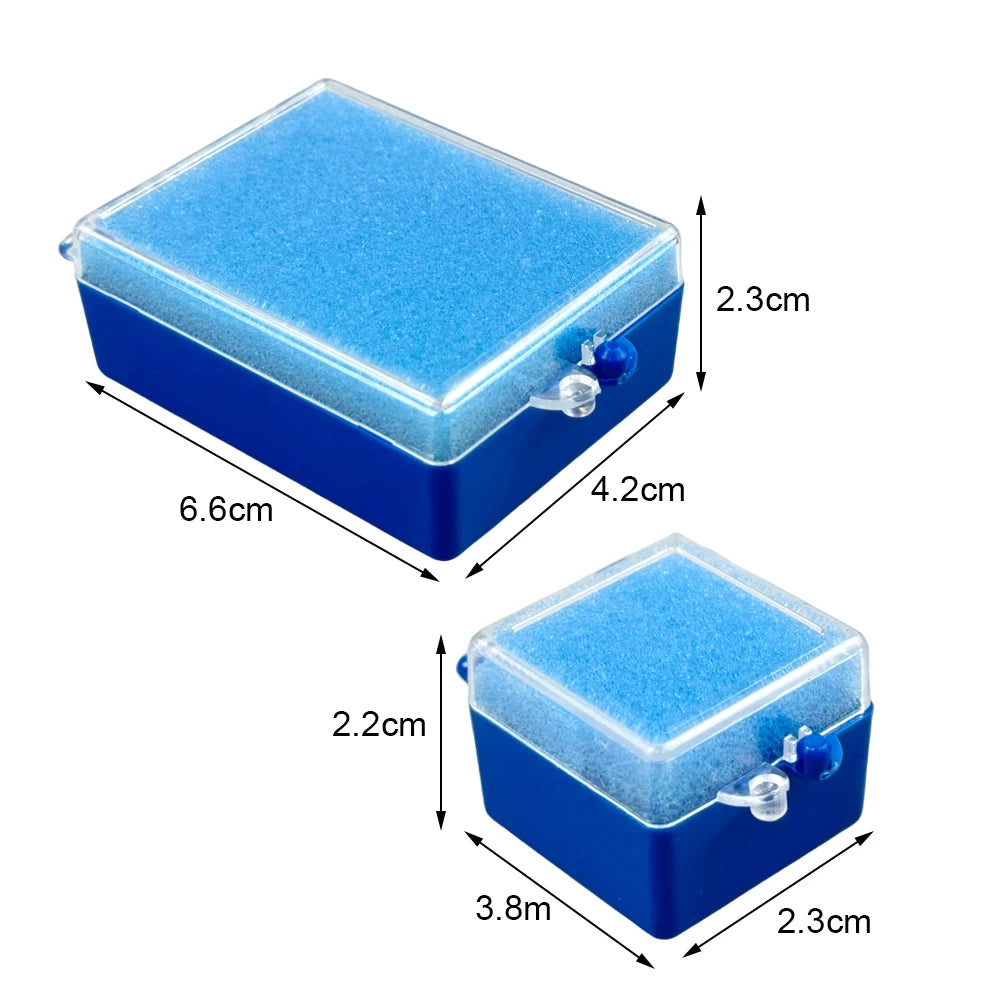 Dental Tooth Storage Boxes 50-Pack with Listed Sponge Inserts, Plastic Cases in Large or Small Black and Blue Options for Compatible Dental Item Organization