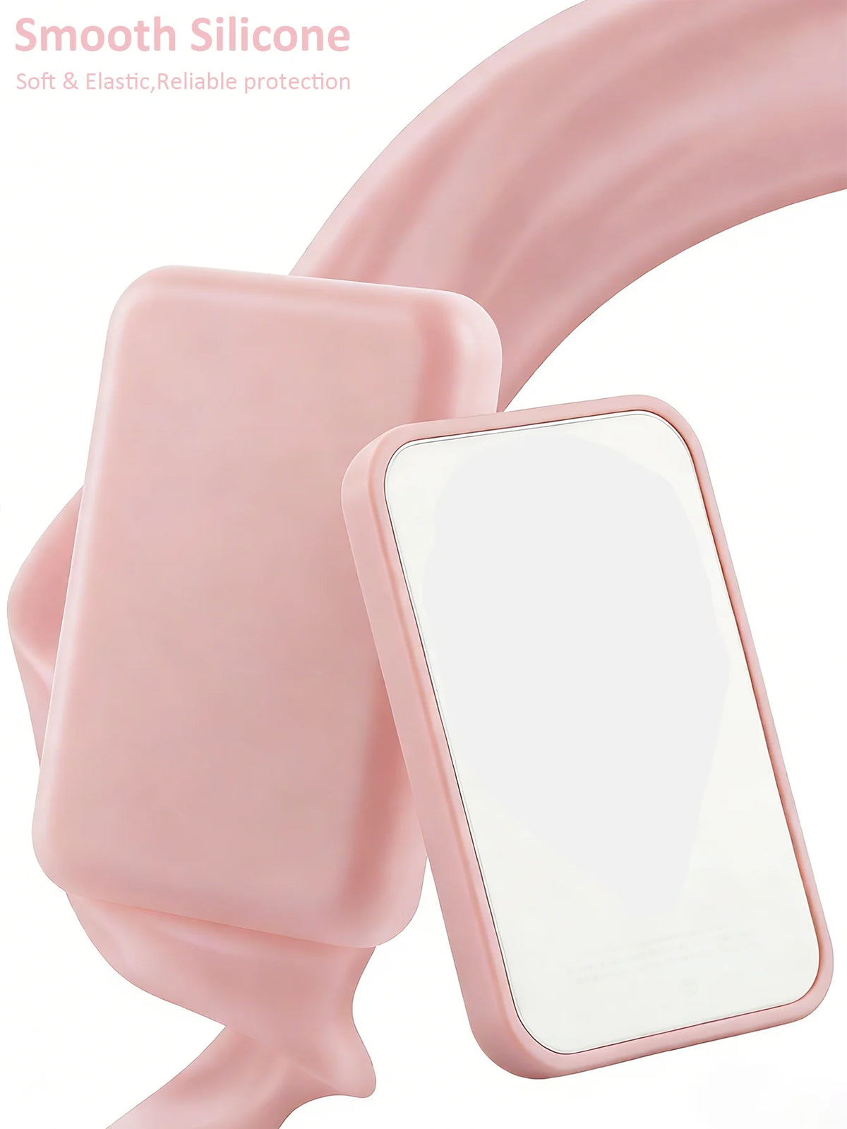 Power Bank Case in Pink Soft TPU, One Accessory Cover Listed for Apple's Original MagSafe Wireless Battery Pack, Color Accent for a Compatible Charging Setup