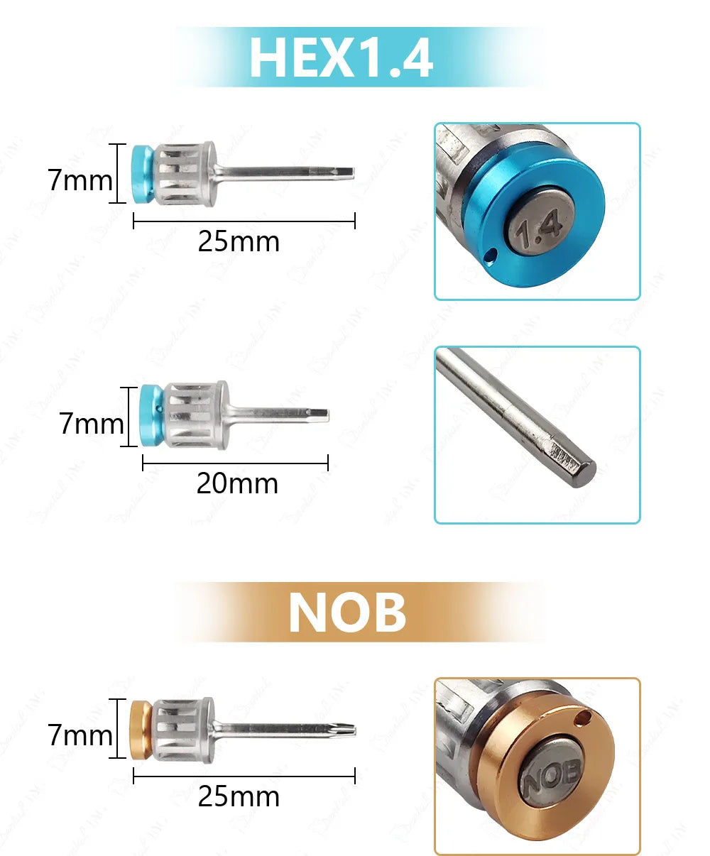Implant Prosthodontic Driver Set with Adjustable Dental Torque Wrench, Listed 10-70 Ncm Range, Eight Short and Eight Long Drivers for Professional Review