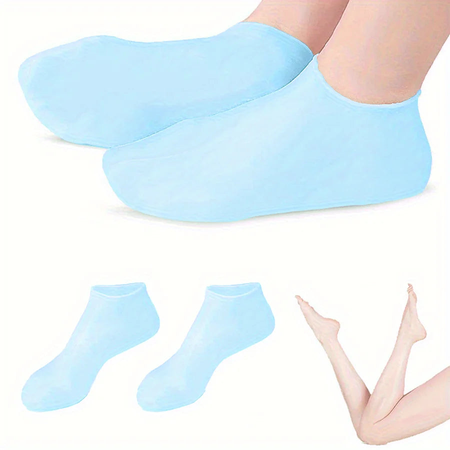 Silicone Foot Socks for Women's At-Home Moisturizing Routines, Personal Foot Care Accessory in Purple, Blue, Black, Green, Pink, White or Orange