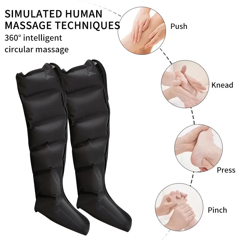 Air Compression Leg Massager by JinKairui with 3 Modes, 3 Intensity Levels and Display Controller, Short or Long Options Without Heat