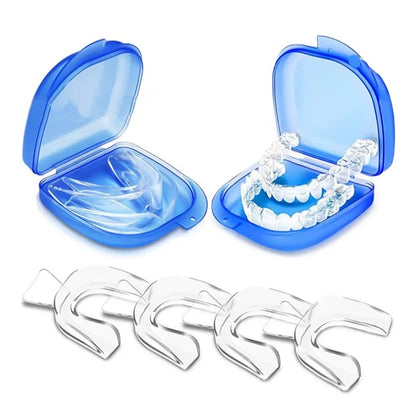EVA Thermoplastic Dental Trays, Transparent Braces-Style Oral Appliances with Eight A-H Option Labels for Professional Dental Suitability and Fit Review
