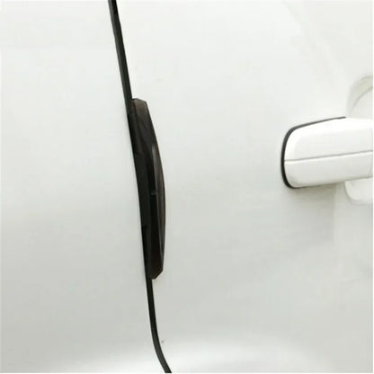 Car Door Guard Strips 4-Piece PVC Set in Transparent or Black, Adhesive Decorative Side Bumper Trim for Compatible Vehicle Exterior Surfaces