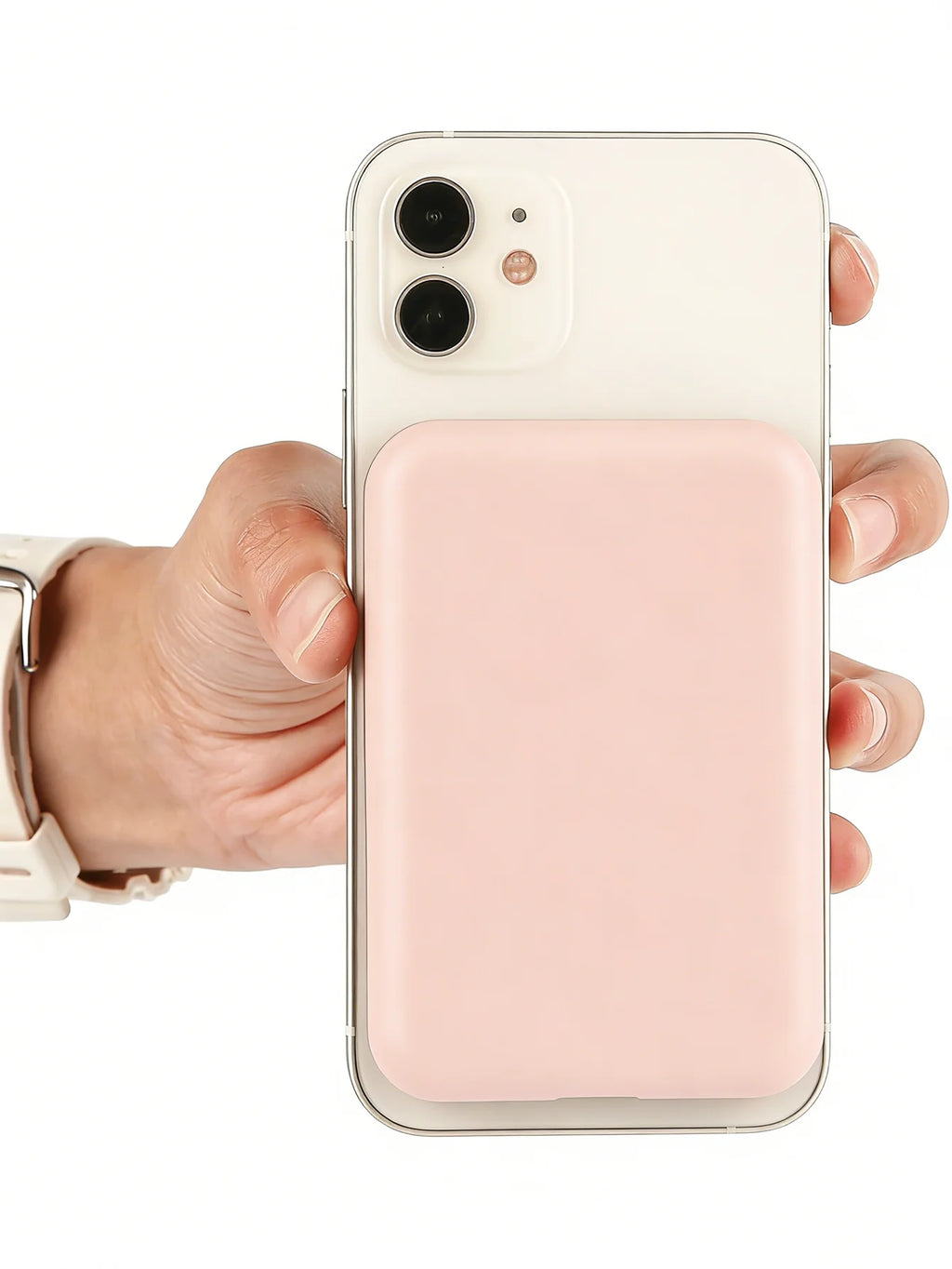 Power Bank Case in Pink Soft TPU, One Accessory Cover Listed for Apple's Original MagSafe Wireless Battery Pack, Color Accent for a Compatible Charging Setup