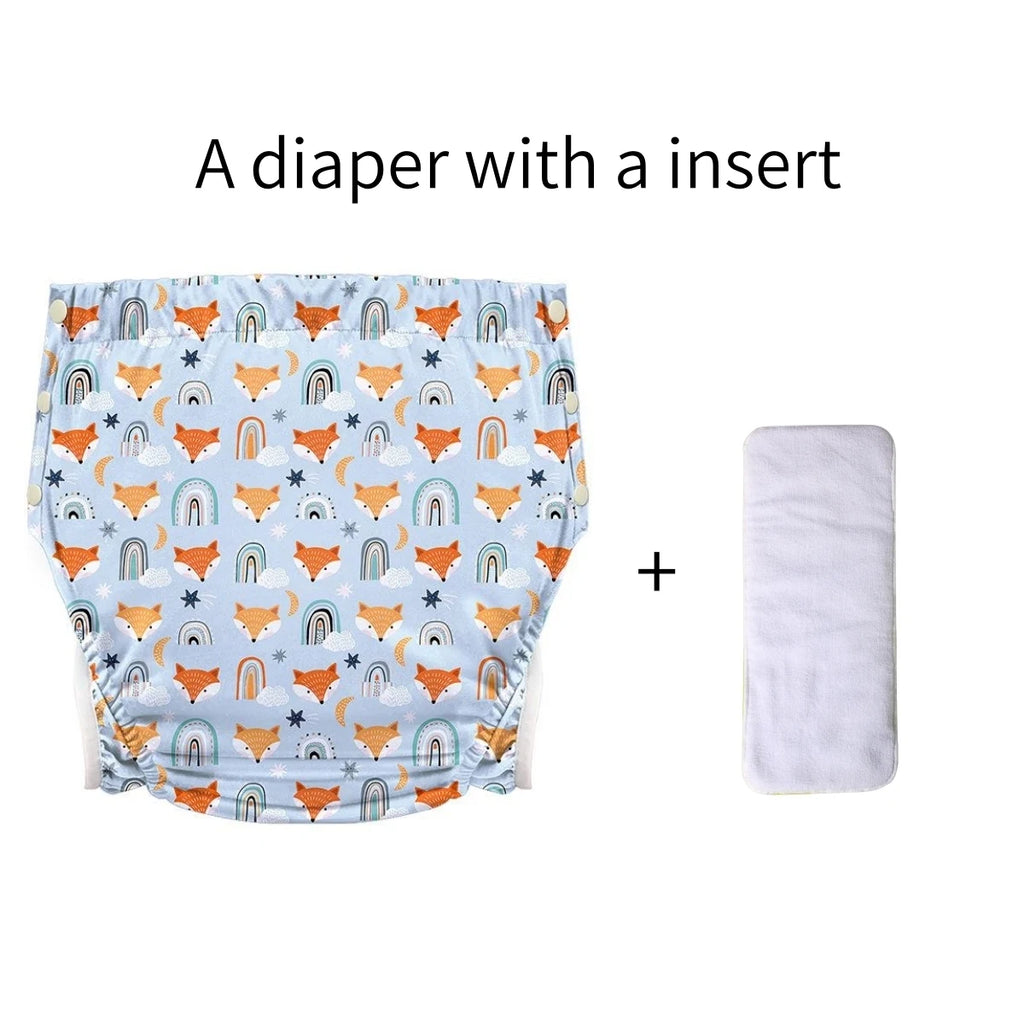 Reusable Adult Cloth Diaper and Insert Options, Listed TPU Waterproof Diaper Pants for Adult Personal Care, XL and XXL Size Labels with Set Selections