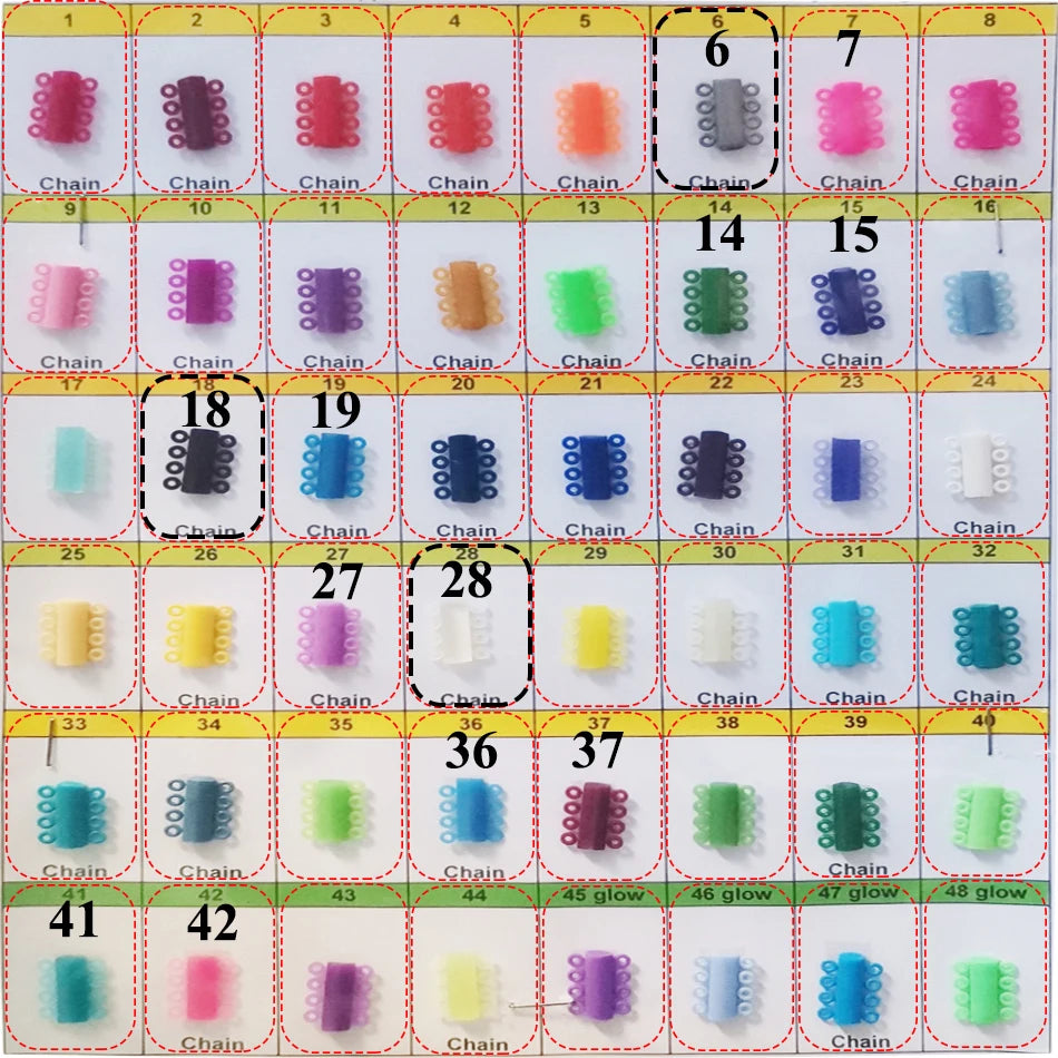 Orthodontic Ligature Ties 1040-Piece Bag, Urethane Elastic O-Rings on 40 Sticks with Numbered Color Options for Professional Braces Care
