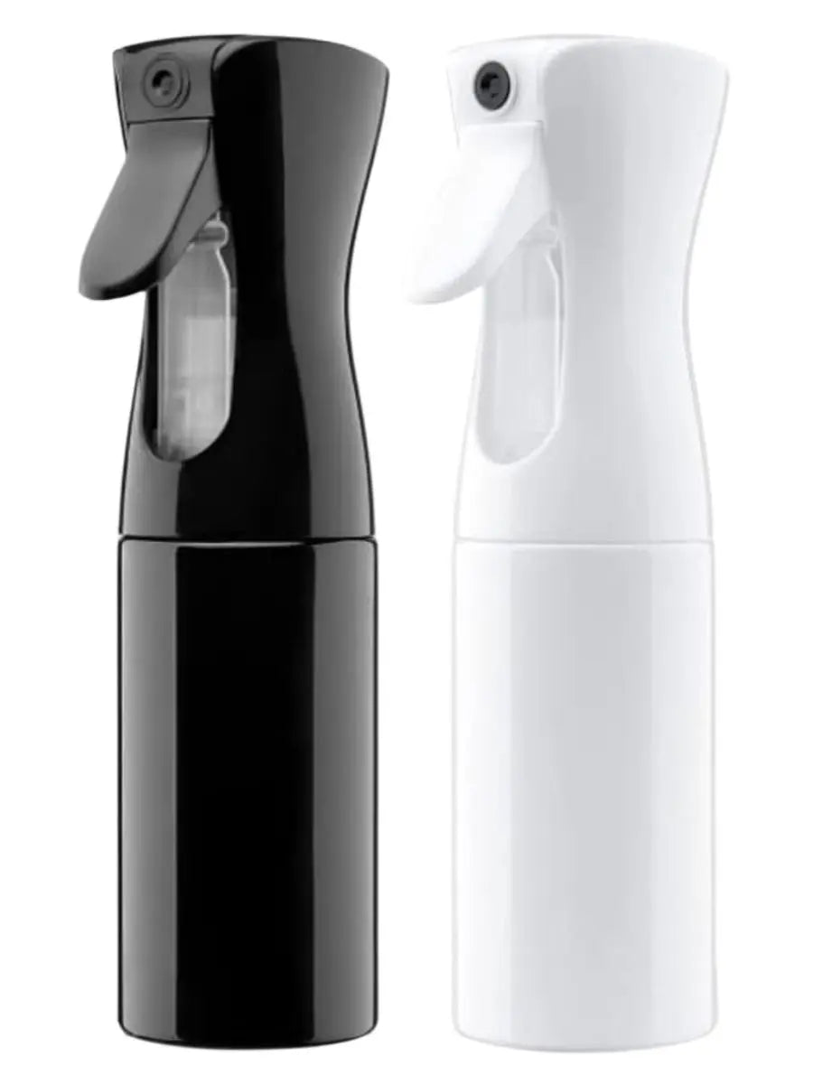Hairdressing Spray Bottle 200ml, Refillable PET Continuous Fine Mist Water Sprayer in Black or White for Barber, Salon and At-Home Hair Styling