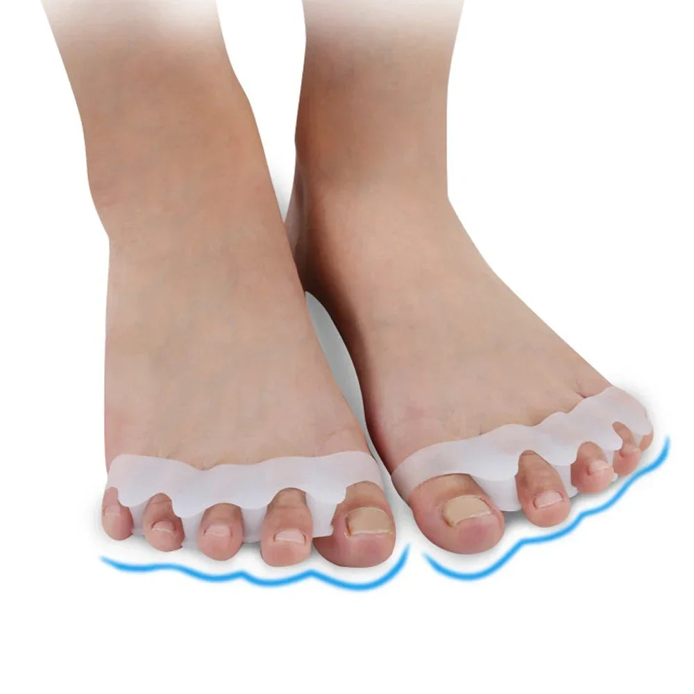 Gel Toe Separator Pair in White for Adults, Two-Piece Soft Silicone Foot Care Accessory with Washable Design and Listed 7.3 x 2.8 x 1.3cm Dimensions
