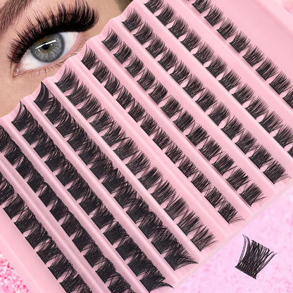 Natural Eyelash Cluster Set with D Curl, 8–16mm Mixed Lengths and 0.07mm Thickness, Reusable False Lashes with Soft Bands in G01, A01 or A02