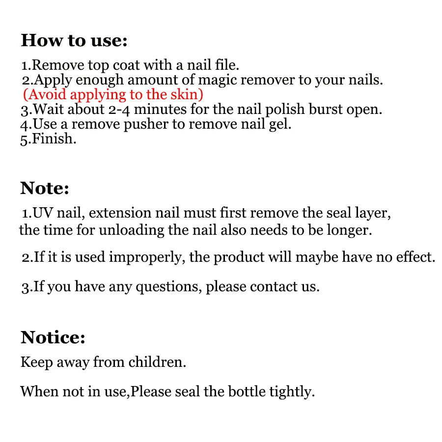 Bulk Gel Polish Remover with 330g, 580g or 1KG Option Labels, Magic Burst Remover for UV Semi-Permanent Nail Varnish and Adult Manicure Routines