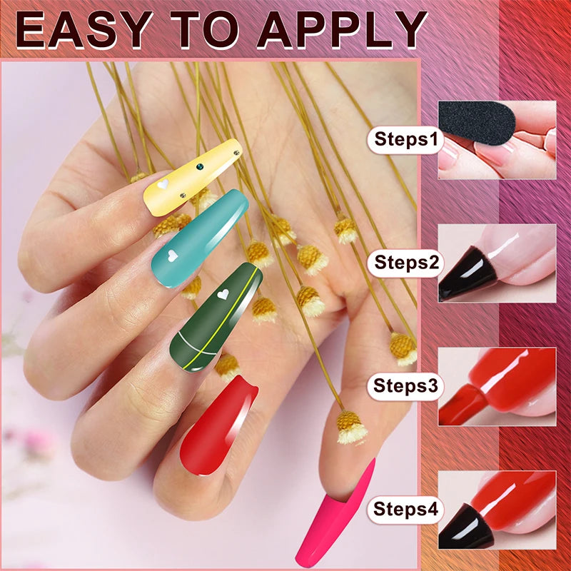 Gel Polish and Poly Extension Nail Kit by LNWPYH with 18 Polish Colors, Nine Extension Colors, Base and Top Coats, UV LED Lamp and Drill for Adult Manicures