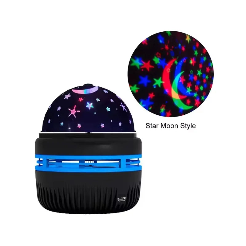 LED Moon and Star Projector with RGB Color Changes and Removable Lampshade, DC 5V Magic Ball Night Light with USB Cable for Bedroom and Home Decoration