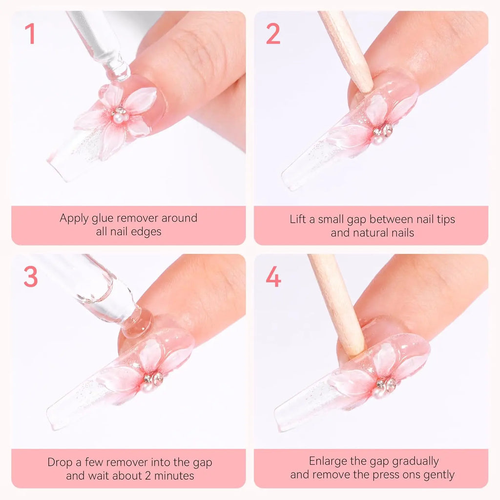 Press-On Nail Glue and Remover Options by Makartt, 10ml, 30ml or 50ml Remover Choices with Separate Liquid Adhesive Packs and Solid UV-Cured Gel Selection