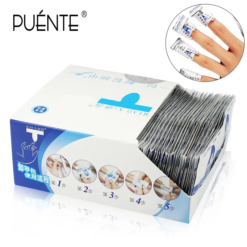 Boxed Gel Polish Remover Wipes with Listed 200-Piece Quantity, Paper Pad and Foil Wrap References for Adult Home and Salon Manicure Removal Supplies