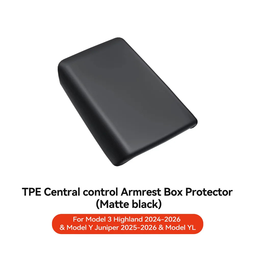 Armrest Cover for Tesla Interior Styling with TPE White, TPE Black and TPU Black Options, Model Y Juniper, YL and Model 3 Highland Labels and Bundle Choices