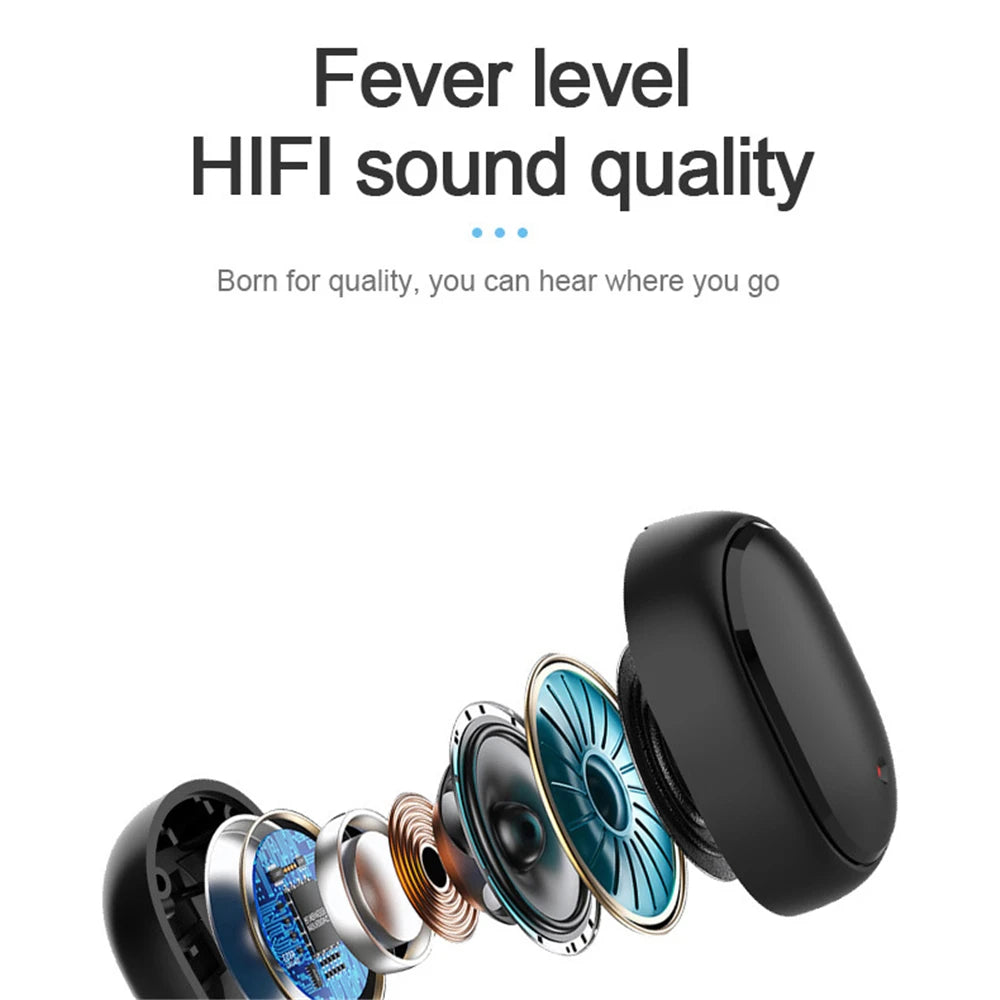 A6S Wireless Bluetooth Earphones, Bluetooth 5.0 Stereo Audio with Touch Control and Five Color Options for Compatible Phone Music and Everyday Calls
