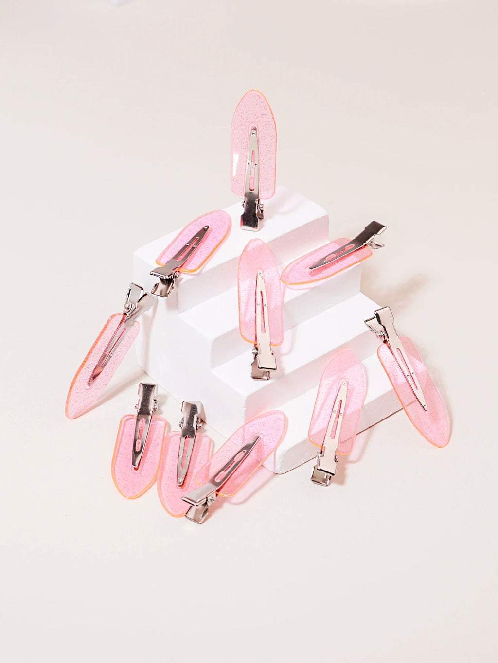 Transparent Hair Clips 10-Pack for Makeup and Hair Sectioning, Pink, White, Blue, Purple or Yellow Styling Accessories for Natural Hair and Wig Preparation