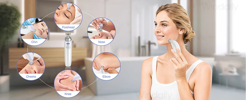 Cordless Diamond Microdermabrasion Device with Replaceable Tip References, Nine-Head Five-Level or Four-Head Three-Level Options for Adult Facial Beauty Routines