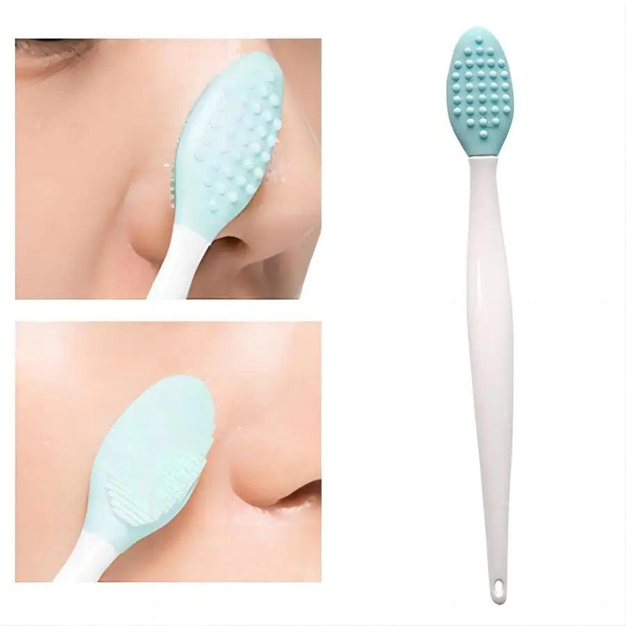Silicone Face Cleansing Brush for Face and Nose Washing, Skincare Exfoliating Tool with Replacement Head Wording, Single and Four-Piece Color Options