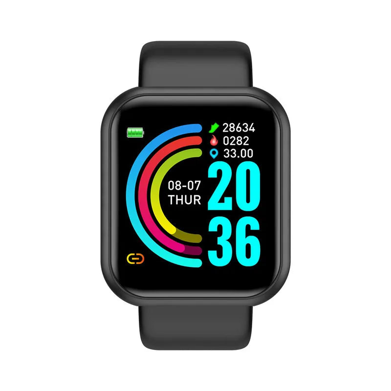 USB Charging Smart Watch with Step Counter, Music Control and Circular Touch Button, Soft Silicone Fitness Bracelet in Black, Pink, White or Silver
